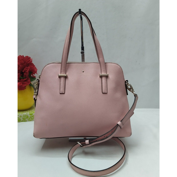 Kate Spade New York Pink Crossgrain Leather Domed Double Handles Satchel Bag - Picture 1 of 16